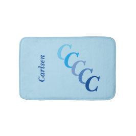 Bath Mat - Blue Namn och Initialer Badrumsmatta