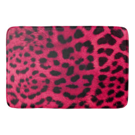 Bath Mat/Cheetah Print-Shock rosa Badrumsmatta