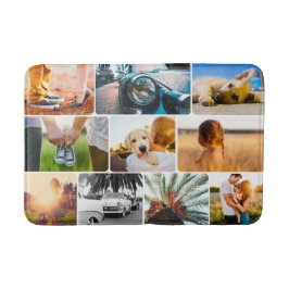 Bath Mat din 10 Photo Round Collage White Badrumsmatta