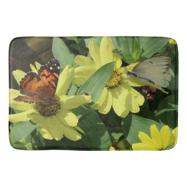 Bath Mat/Flowers and Butterfly Badrumsmatta (Framsidan)