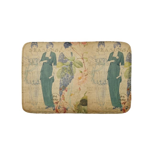 Bath Mat för fransk vykort Badrumsmatta (Framsidan)