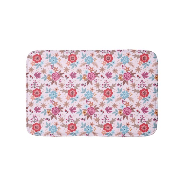 Bath Mat för Mönster-utskrift på hösten med Ro Badrumsmatta (Framsidan)