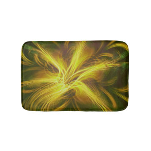 Bath Mat Fractal Flower Gult Palette Badrumsmatta