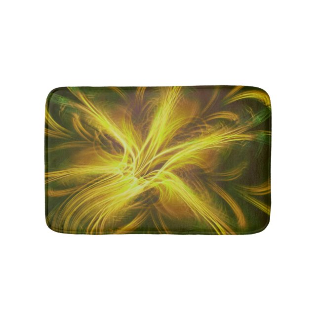 Bath Mat Fractal Flower Gult Palette Badrumsmatta (Framsidan)