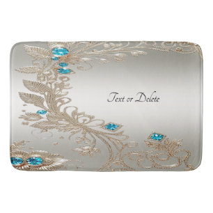 Bath Mat, Guld Blue Stones Badrumsmatta