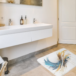 Bath Mat i abstrakt Blue & Guld - Dynamisk design Badrumsmatta