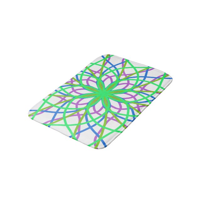 Bath Mat Kaleidoscope Mandala Flower Art Badrumsmatta (Vinklad)