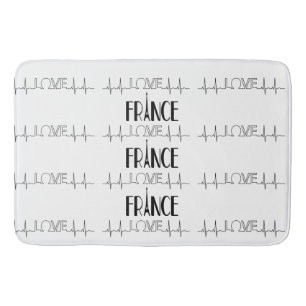 Bath Mat Kärlek Frankrike Black White Badrumsmatta