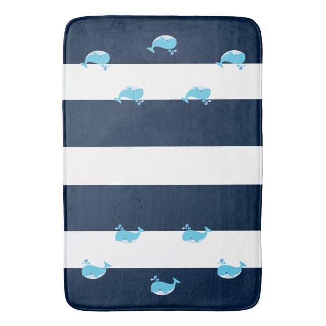 Bath Mat - Light Blue Whale Badrumsmatta (Framsidan (Vertikal))