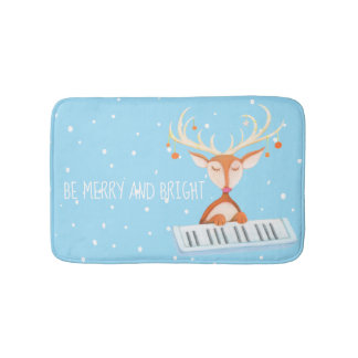 Bath Mat med julrenar som spelar piano Badrumsmatta