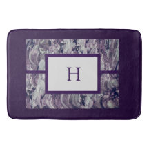 Bath Mat No. 2 Lila&Grått Fluid Swirl PERSONALIZE