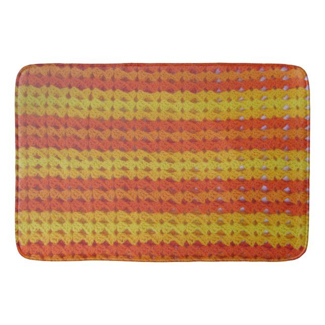 Bath Mat - Orangen Afghan Mönster Badrumsmatta (Framsidan)