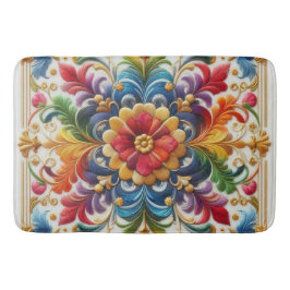 Bath Mat Rainbow Flowers Embroidery Tittar Blommig Badrumsmatta