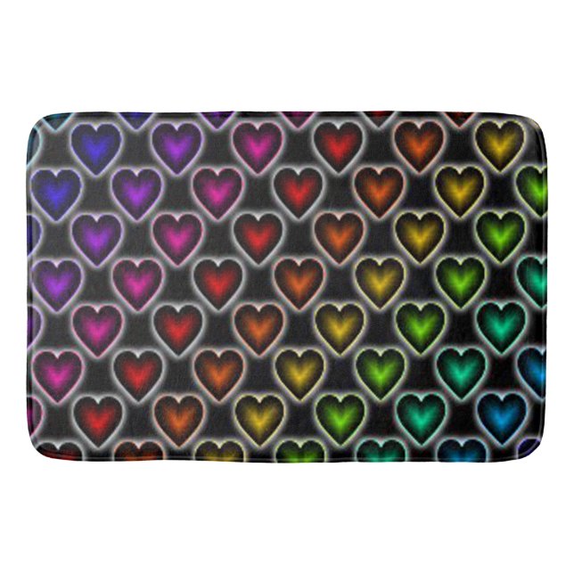 Bath Mat/Rainbow Hearts Badrumsmatta (Framsidan)