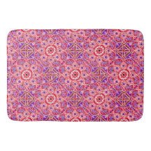Bath Mat red bohemian abstrakt