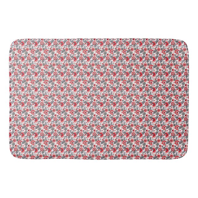 Bath Mat Red Flowers Badrumsmatta (Framsidan)