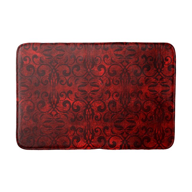 Bath Mat/Red och Black Grunge Badrumsmatta (Framsidan)