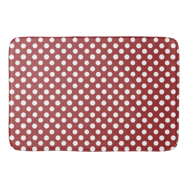 Bath Mat/Red & White Polka dots Badrumsmatta (Framsidan)