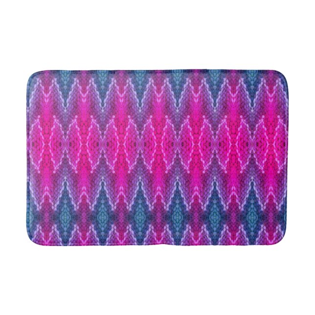 Bath Mat - Rosa och Blue Kaleidoscope Mönster Badrumsmatta (Framsidan)