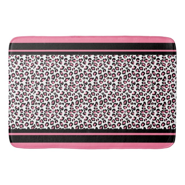 Bath Mat/Rosa Zebra mönstrad Badrumsmatta (Framsidan)
