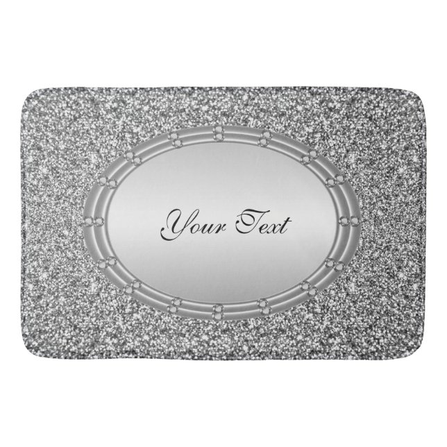 Bath Mat silver Glitter Ram Badrumsmatta (Framsidan)