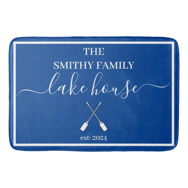 Bath Mat - Sjö House Blue and White Badrumsmatta (Framsidan)