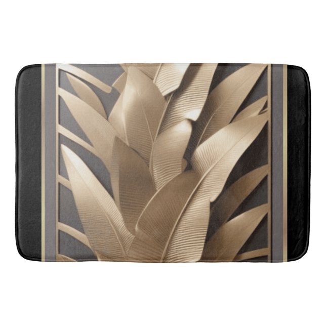 Bath Mat/skulpterad Metall Banana Löv 2/Bath Mat Badrumsmatta (Framsidan)