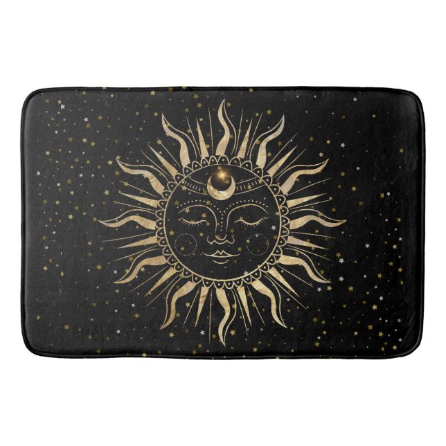 Bath Mat-Sol Måne Stars Badrumsmatta (Framsidan)