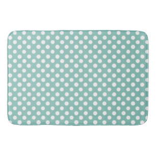 Bath Mat/Teal & White Polka dots Badrumsmatta