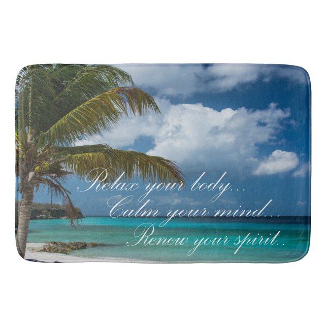 Bath Mat/Tropical Beach med offert Badrumsmatta (Framsidan)