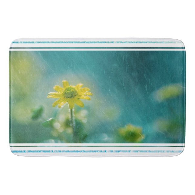 Bath Mat/Wildblommor med regn Badrumsmatta (Framsidan)