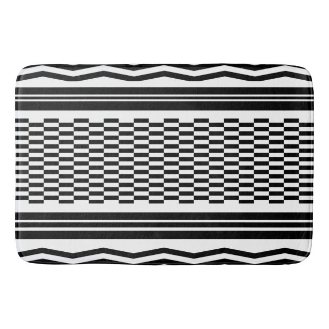 Bath Mat/Zig Zags och Checkered Badrumsmatta (Framsidan)