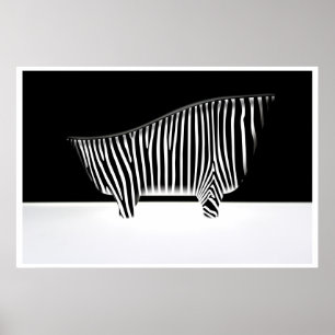 Bath med zebra ränder poster