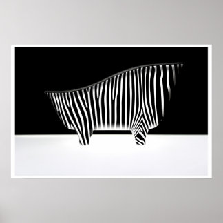 Bath med zebra ränder poster