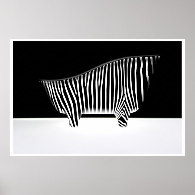 Bath med zebra ränder poster (Framsidan)