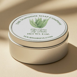 Bath- och Body Product Label - aloe vera - white Runt Klistermärke