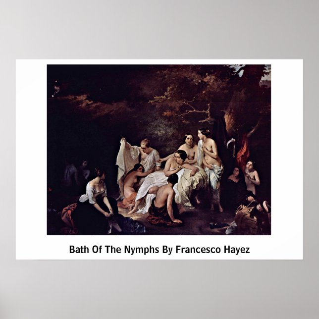Bath of the Nymphs by Francesco Hayez Poster (Framsidan)