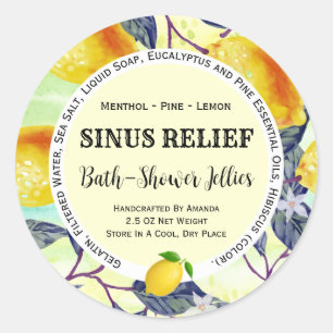 Bath Product Lemons-etikett Runt Klistermärke