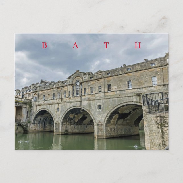 Bath Pulteney Bridge utsikt vykort (Framsida)