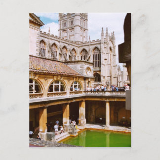 Bath, romerska bad och Bath Abbey Vykort