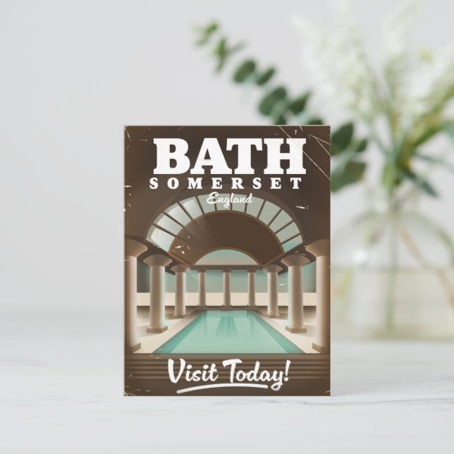 Bath Somerset England resebroschyr Inbjudan Vykort (Stående Fram)