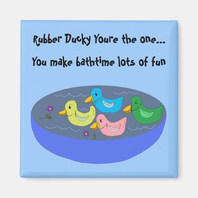 Bath-tid för Rubber Duckies Magnet (Framsidan)