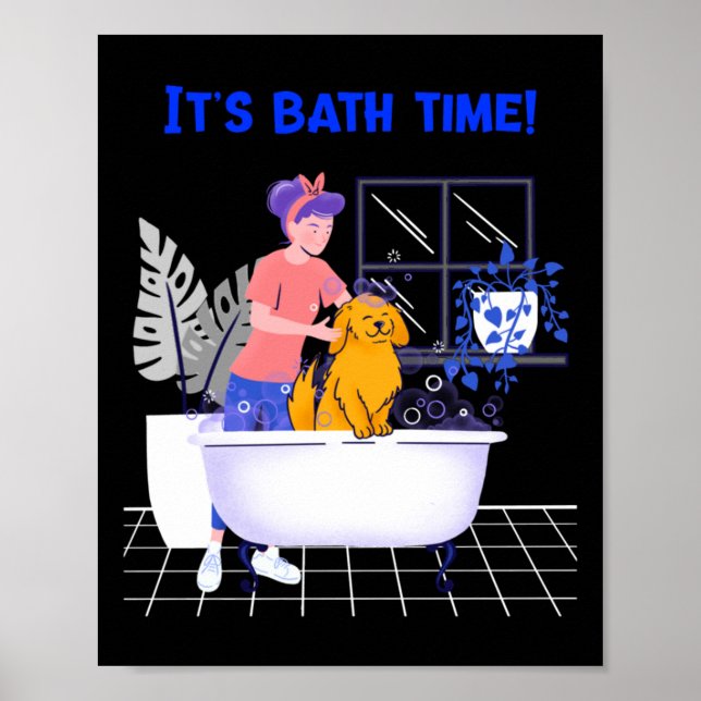 Bath Time Anime Merch Hund Edition Hund älskare Ho Poster (Framsidan)