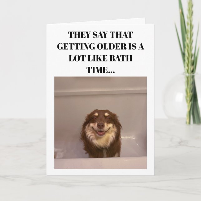 Bath Time Birthday Card Kort (Framsida)