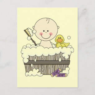 Bath Time Boy Tshirts och Gifts Vykort