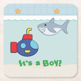 Bath Time Finare Baby Shower Papper Underlägg Kvadrat