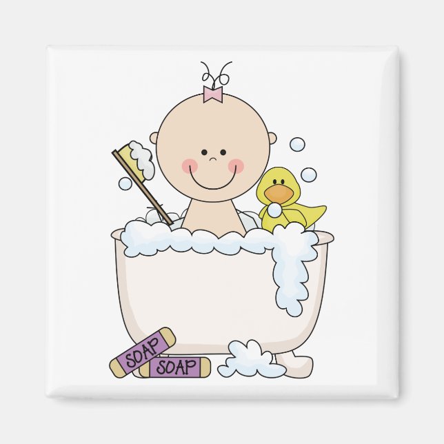 Bath Time Girl Tshirts och Gifts Magnet (Framsidan)