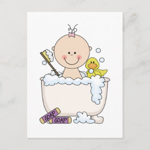 Bath Time Girl Tshirts och Gifts Vykort