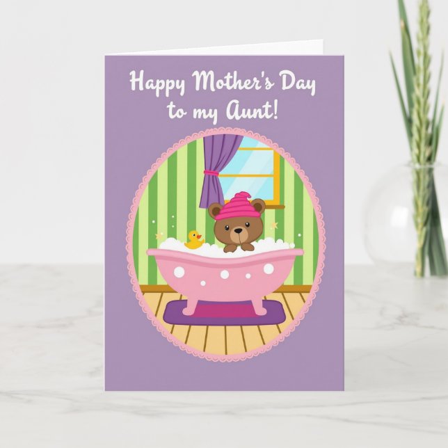 Bath Time Mothers Day Card Kort (Framsida)