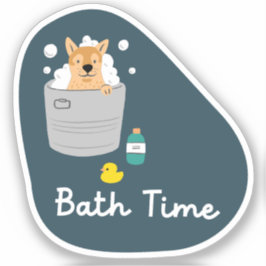 "Bath Time" - påminnelse om hund för marin och akv Klistermärken